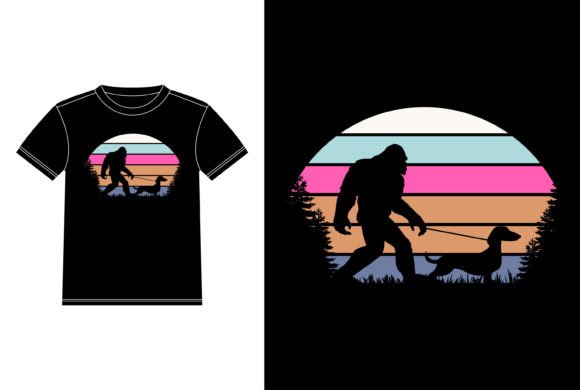 Bigfoot Walking Dachshund Dog Lover Gift Graphics