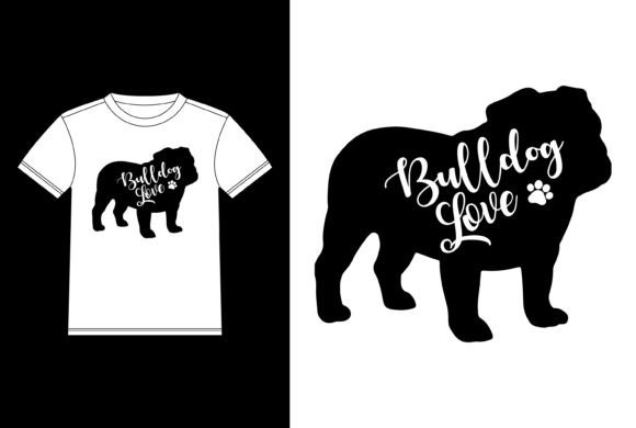 Bulldog Love T-shirt Design Template