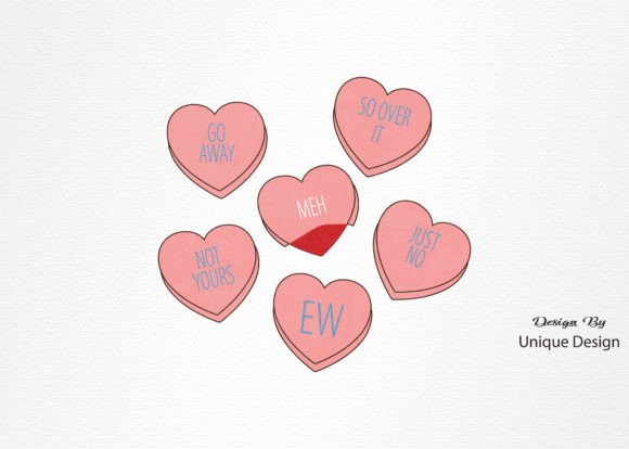 Candy Heart Hate Valentines Sublimation2 Graphics