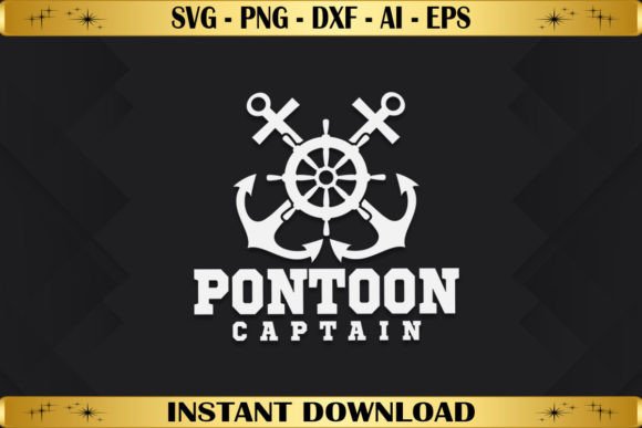 Pontoon Captain Embroidery Design