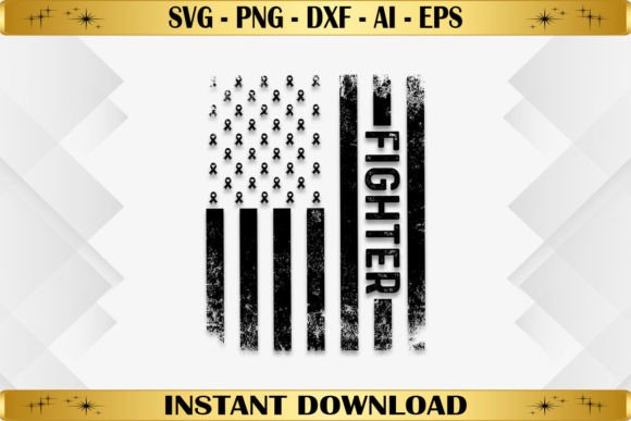 Skin Cancer Fighter USA Flag Graphics