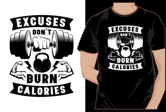 Workout Gym Typography T-shirt Design, Burn Calories